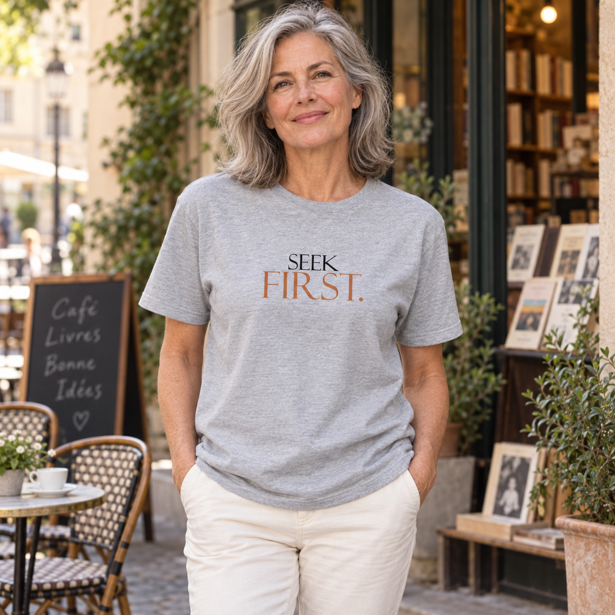 Seek First. – Weiches Unisex-T-Shirt