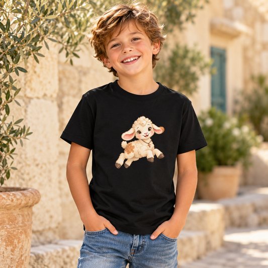 Faithful Lamb - Ein Sprung voller Freude - Bio-Baumwoll-T-Shirt für Kinder