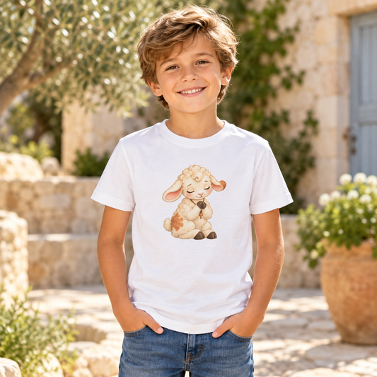 Faithful Lamb - Im Gebet geborgen - Bio-Baumwoll-T-Shirt für Kinder