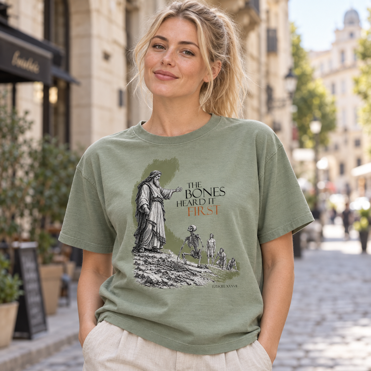 The Bones Heard It First – Schweres Unisex-T-Shirt