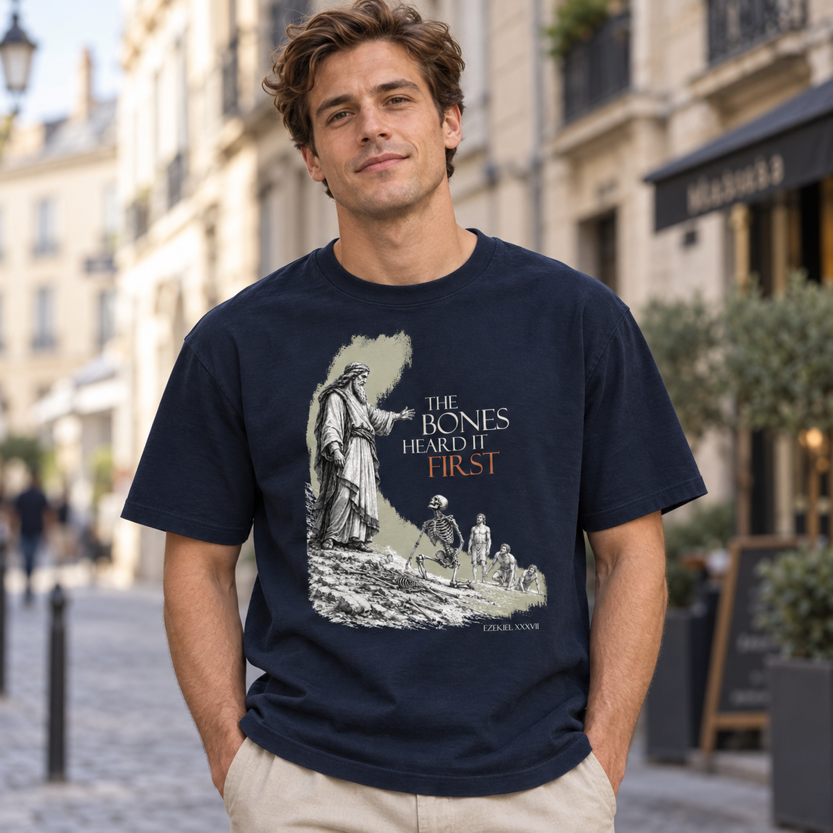 The Bones Heard It First – Schweres Unisex-T-Shirt
