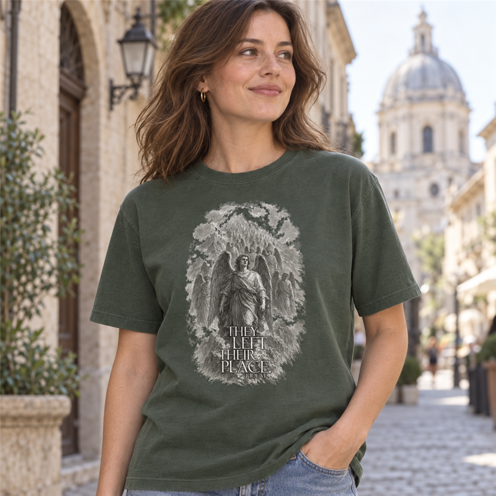 They Left Their Place – Schweres Unisex-T-Shirt