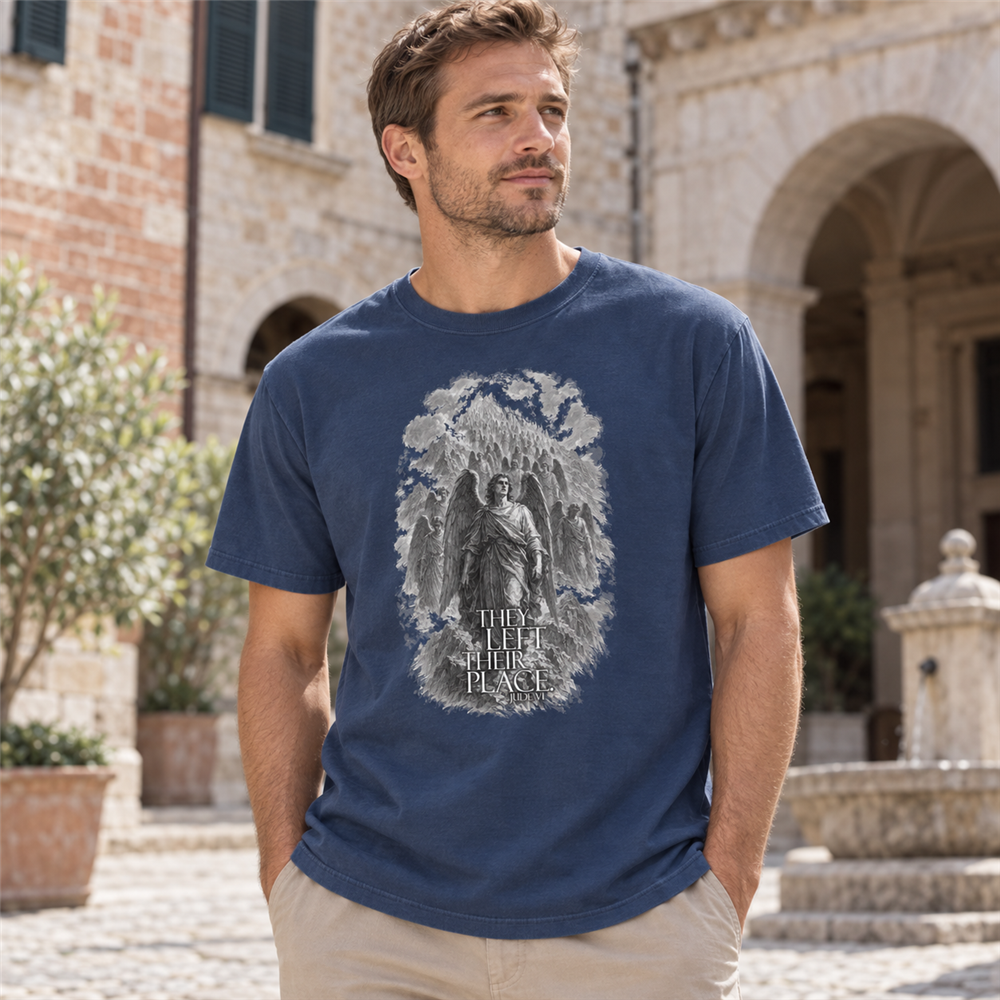 They Left Their Place – Schweres Unisex-T-Shirt