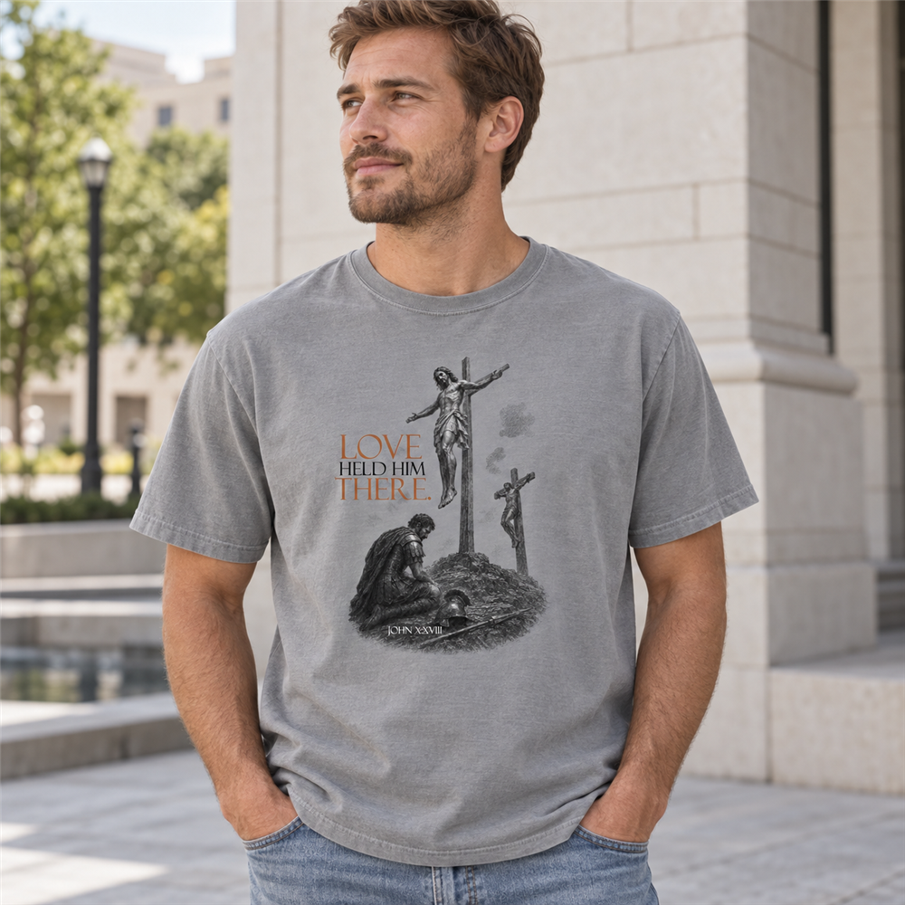 Love Held Him There – Schweres Unisex-T-Shirt
