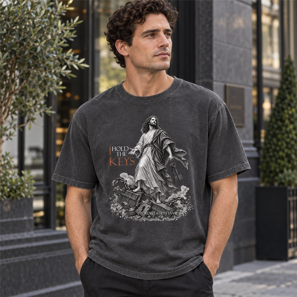 I Hold the Keys – Schweres Unisex-T-Shirt