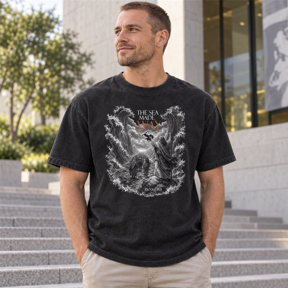 The Sea Made Way – Schweres Unisex-T-Shirt