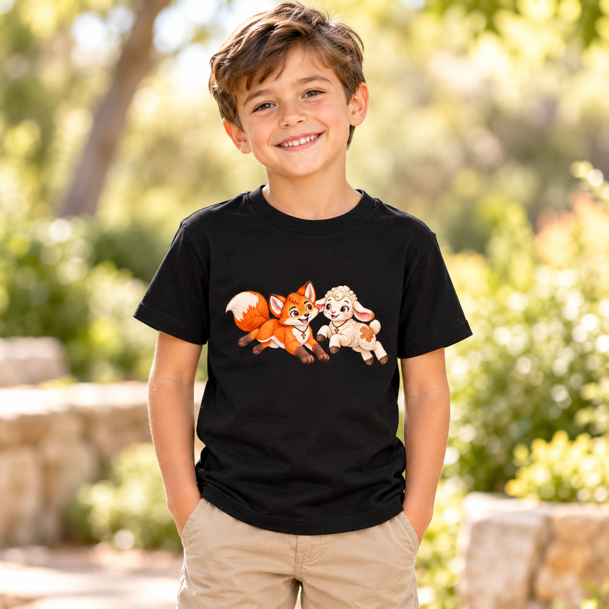 Faithful Friends - Gemeinsam voller Freude - Bio-Baumwoll-T-Shirt für Kinder
