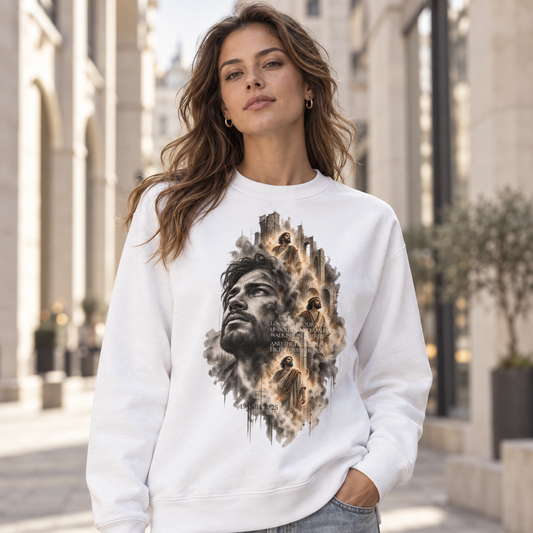 DER VIERTE IM FEUER – Unisex Bio-Pullover | Daniel 3:25