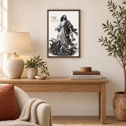 I Hold the Keys – Christliche gerahmte Leinwand mit Jesus-Motiv – KAYDOS